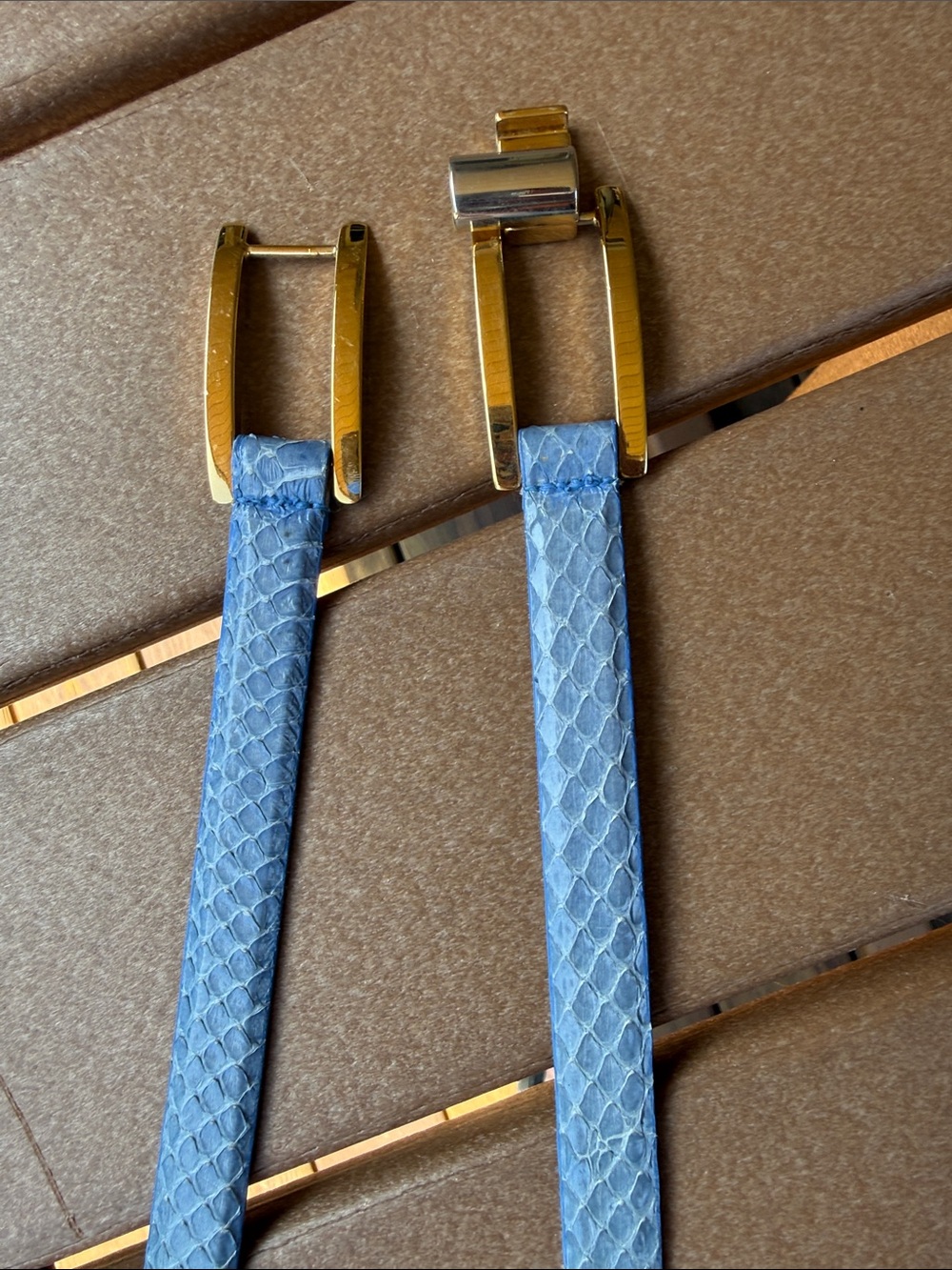 Carlisle Vintage Snakeskin Adjustable Belt Blue
